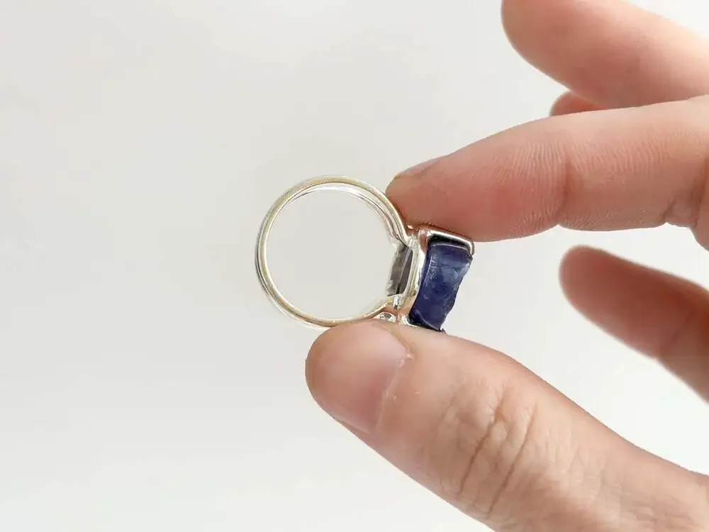 ARYA Rough Tanzanite Solitaire Gemstone Sterling Silver Claw Prong Set 925 Vinta